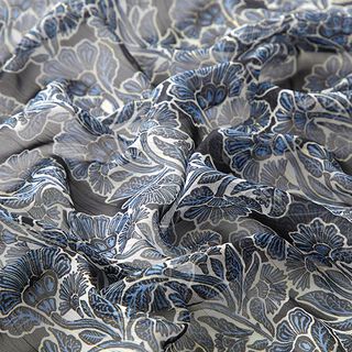 Plissé chiffon Boeket en glitterstrepen – zwart/lichtblauw, 