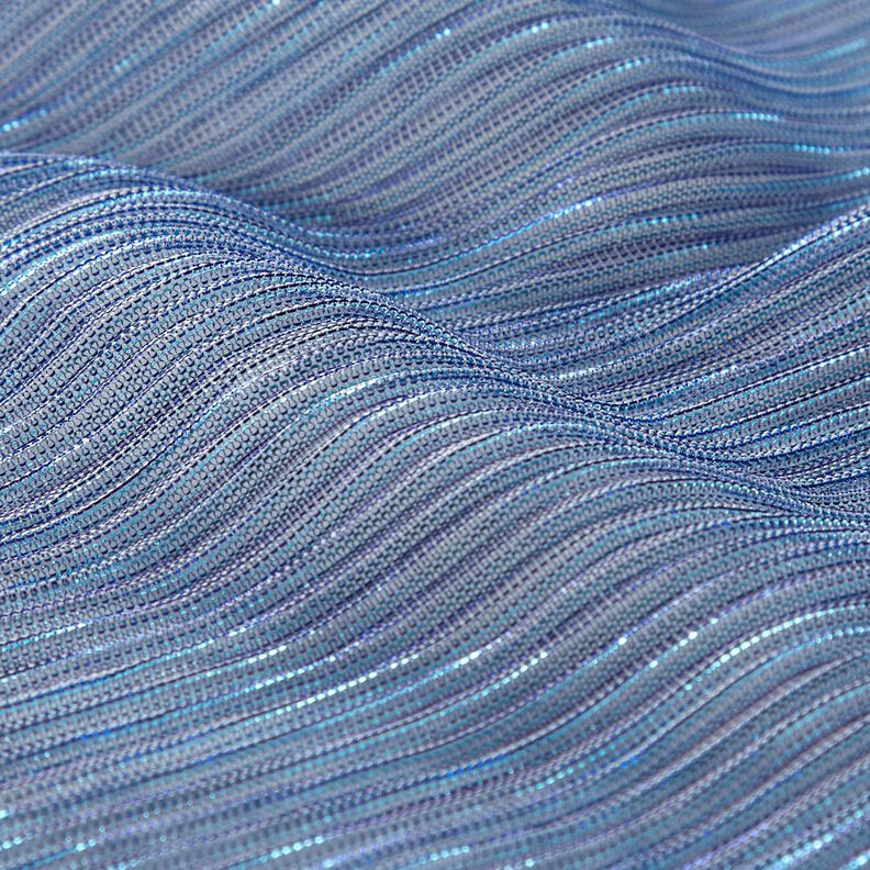 Transparante plissé glitterstrepen – blauw,  image number 2