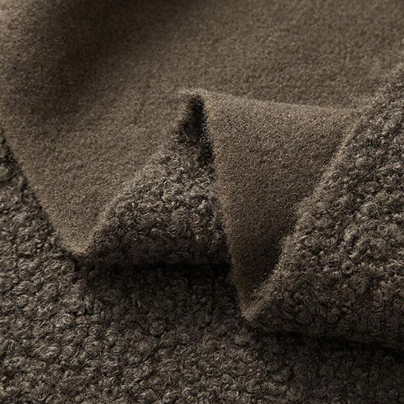 Gewalkte tricot bouclé – bruin,  image number 3