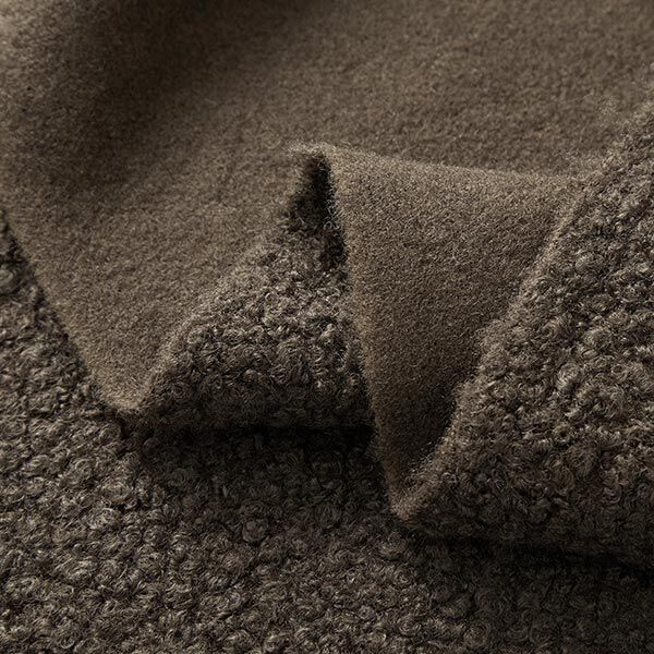 Gewalkte tricot bouclé – bruin,  image number 3