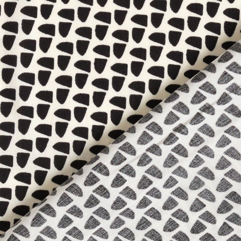 Blousestof abstracte afbeelding – creme/zwart, image number 4
