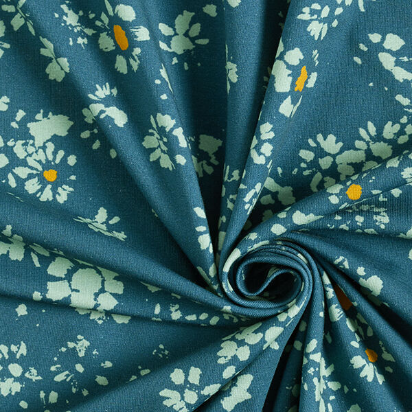 GOTS Katoenjersey Kamille | Tula – petroleum/pastelgroen, image number 3