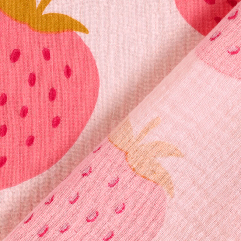 Mousseline/dubbel gehaakte stoffen Gigantische aardbei | by Poppy roos/pink, image number 5