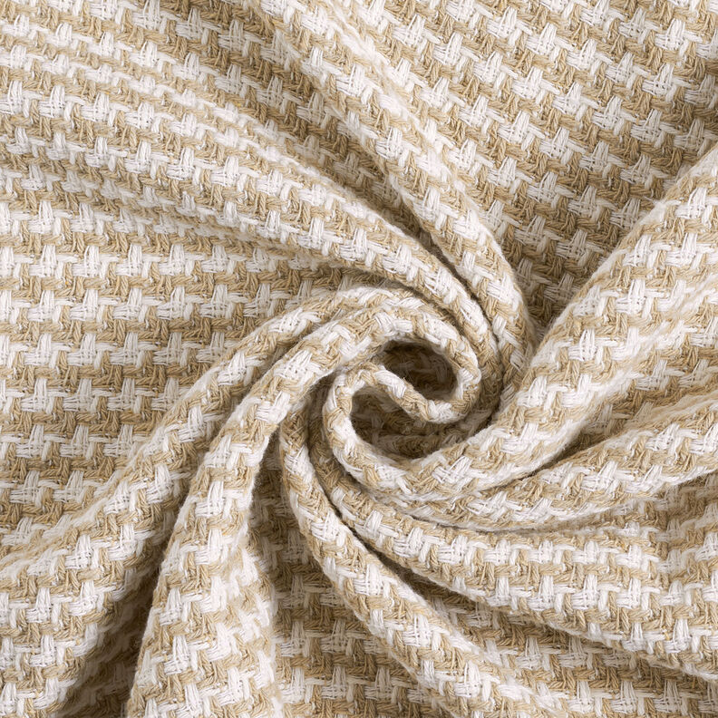 Grove jasstof pied-de-poule – beige/wit,  image number 4