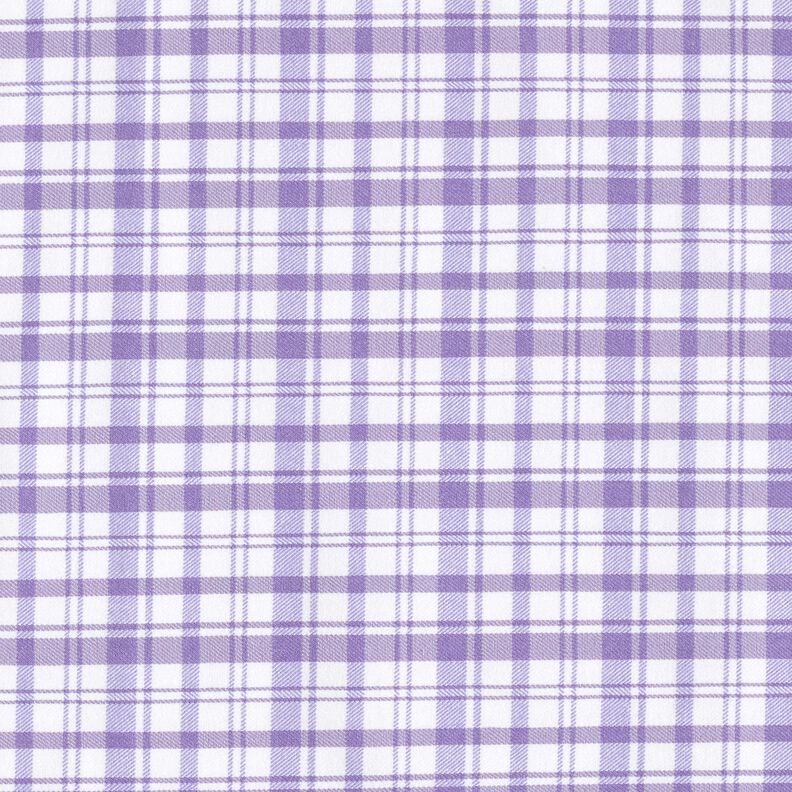 Katoenen stretch ruit – wit/lavendel,  image number 1