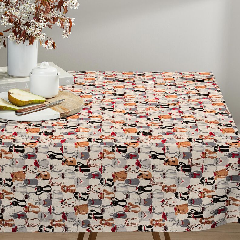 Decostof Half panama elegante katten – natuur/grijs, image number 8