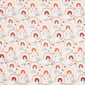 Popeline regenboog – lichtbeige, 