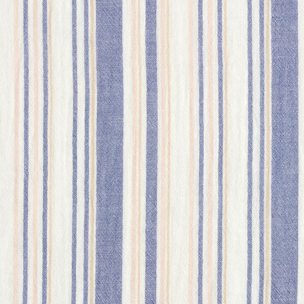 Mousseline/dubbel gehaakte stoffen Garengeverfde strepen | Poppy – wit/marineblauw,  image number 1