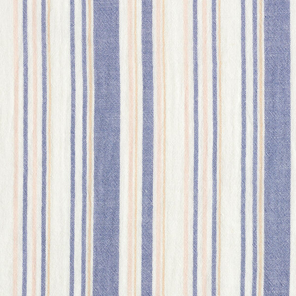 Mousseline/dubbel gehaakte stoffen Garengeverfde strepen | Poppy – wit/marineblauw, image number 1