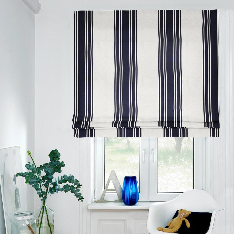 Decostof Panama Blokstrepen – zwart blauw/nevelgrijs, image number 6