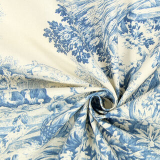 Toile de Jouy – staalblauw, 