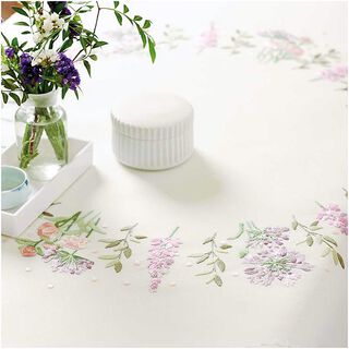 Borduurpakket bloemenkrans tafelkleed [90X90 cm] | Rico Design, 