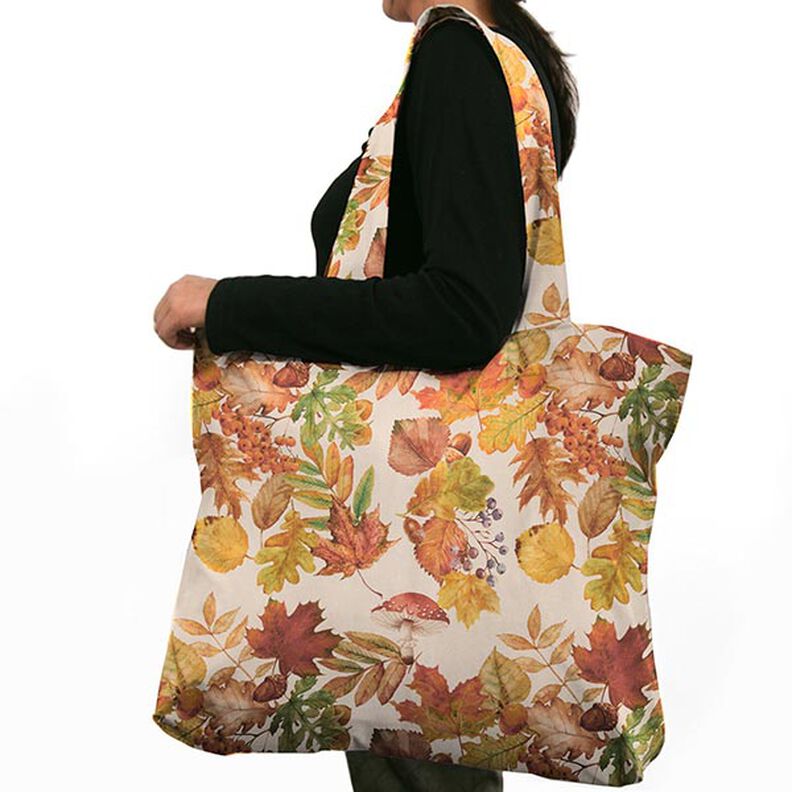 Decostof half panama herfstbladeren gerecycled – natuur, image number 7