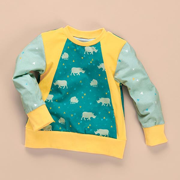 GOTS Katoenjersey Neushoorn | Tula Kids – petroleum, image number 6