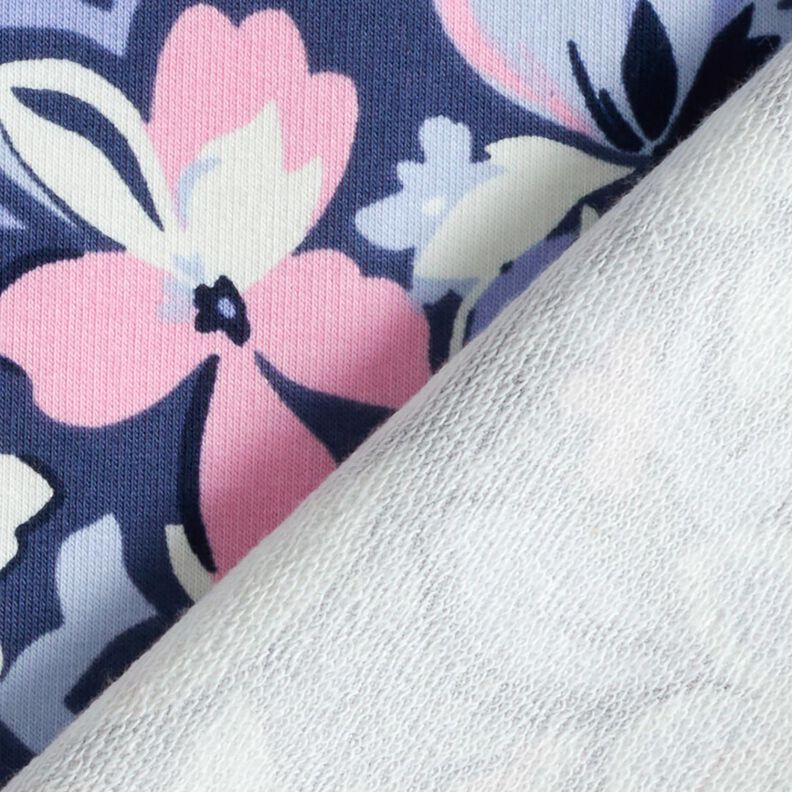 Sommersweat Grote bloemen | Poppy Fabrics – jeansblauw,  image number 4