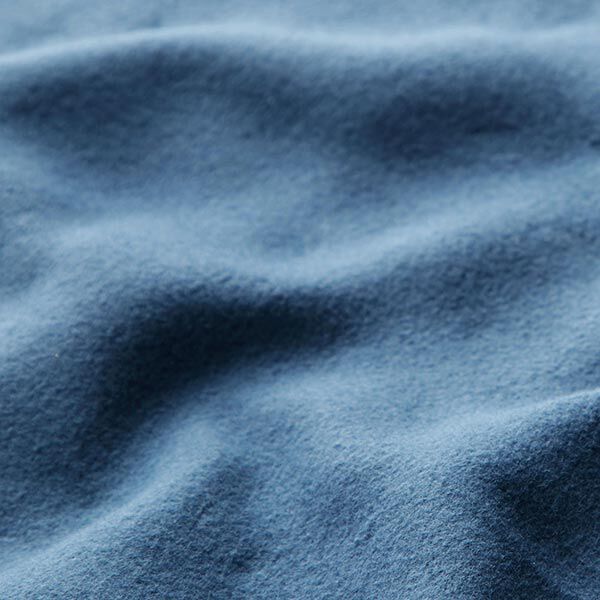 GOTS Katoenen fleece effen – jeansblauw,  image number 2