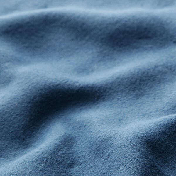 GOTS Katoenen fleece effen – jeansblauw, image number 2