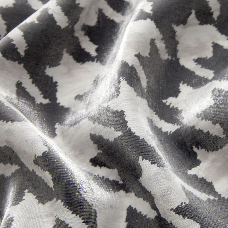 Viscosemix metallic glans pied-de-poule – zwart/wit, image number 3