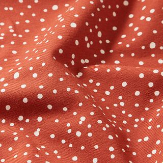 Katoenjersey onregelmatige punten – terracotta, 