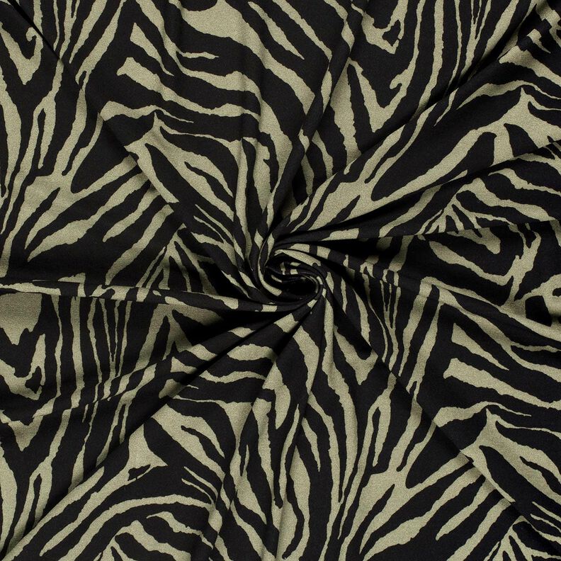 Viscosejersey Zebraprint – licht kaki/zwart, image number 3