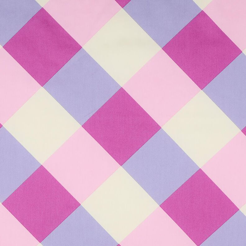 Katoensatijn Large Gingham | Nerida Hansen – pastelviolet/ecru,  image number 1