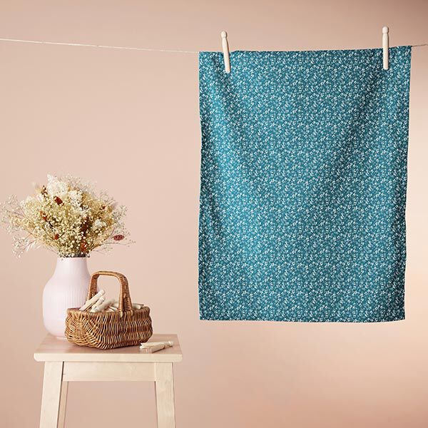 Katoenen stof cretonne Bloemetjes – blauw, image number 8