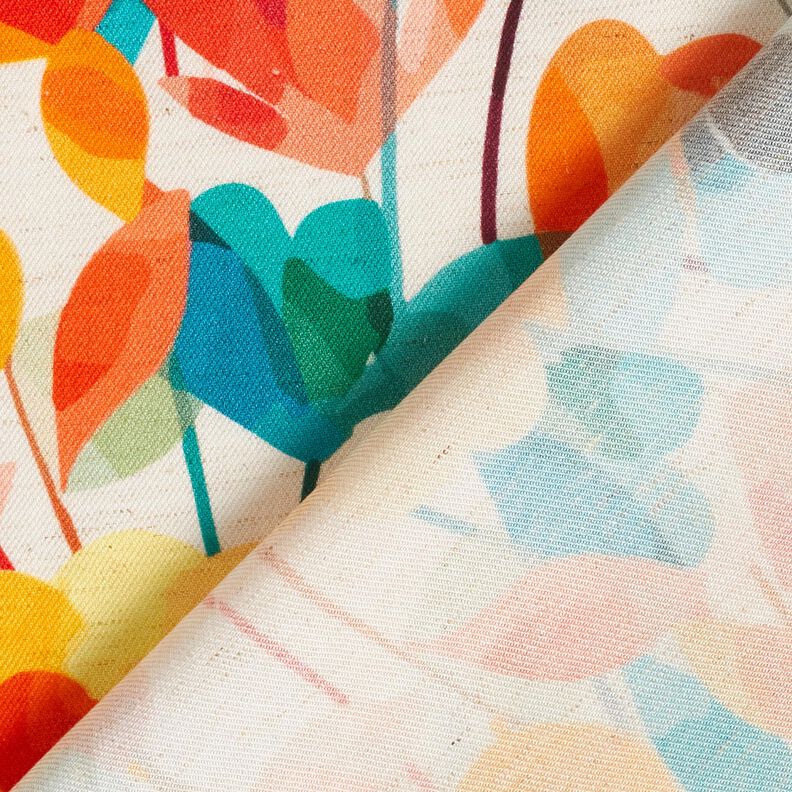 Viscose-linnen-mix gestileerde bloemen – ecru/oranje, image number 4