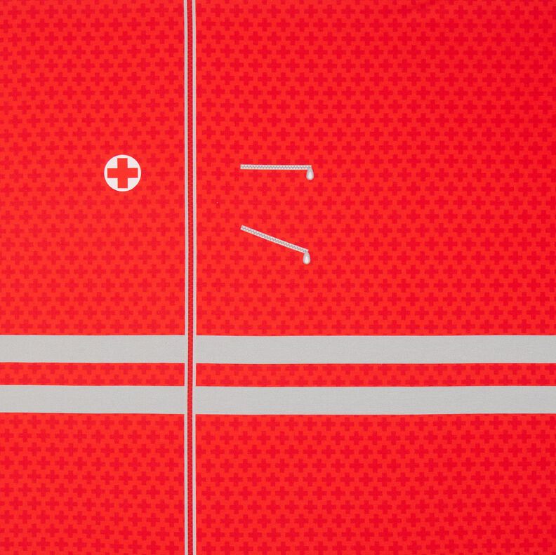 French Terry Panel Spoedarts zijn | Stoff&Liebe – rood/zilvergrijs,  image number 6