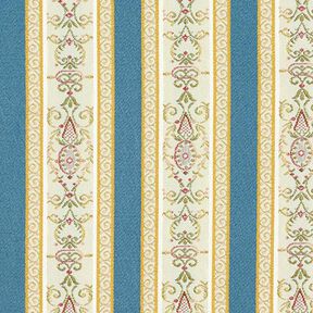 Meubelstof jacquard Biedermeier strepen – creme/blauw, 