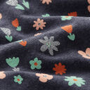 Katoenjersey Glitterbloempje – marineblauw, 