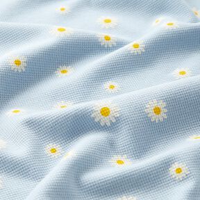 Wafel jersey Madeliefjes – zilverblauw, 