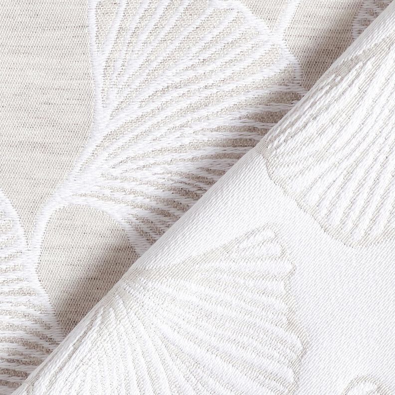Decostof Jacquard grote ginkgo &ndash; nevelgrijs/ivoor,  image number 4