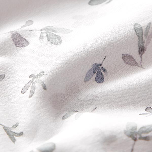 GOTS Katoenjersey Aquarel bloemetjes – ecru/riet, image number 2