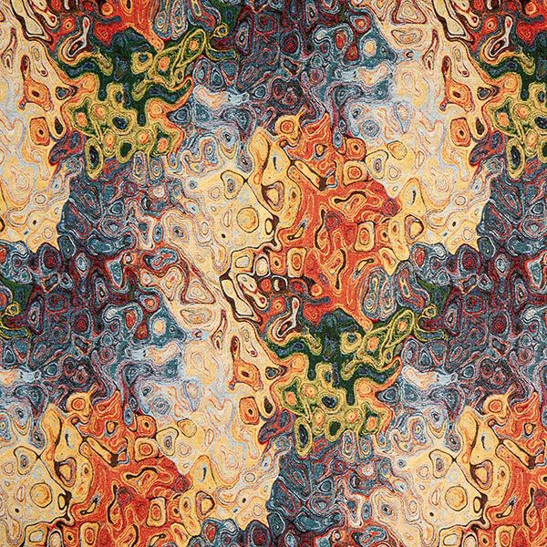 Jacquard gobelin Abstracte kunst – blauw/rood/geel,  image number 1