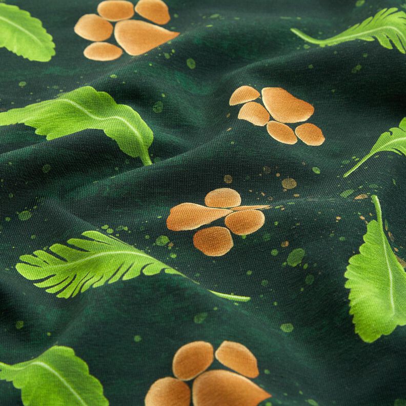 Katoenjersey Schattige leeuw Panel | Glitzerpüppi  – donkergroen/reekalf,  image number 3