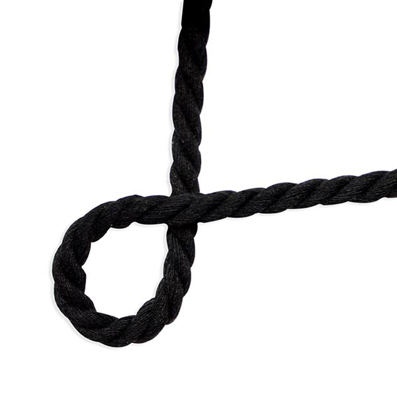Katoenen koord [ Ø 8 mm ] – zwart,  image number 2