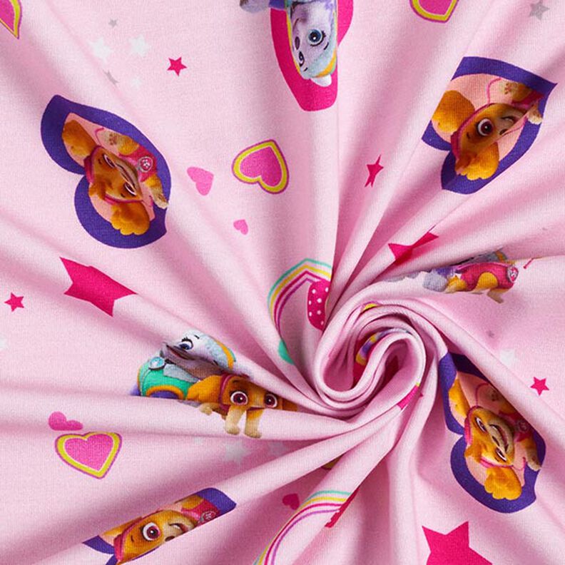 Katoenjersey Paw Patrol hartjes – roze,  image number 3