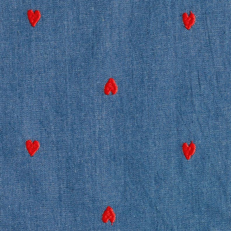 Chambray  – jeansblauw/vuurrood,  image number 1