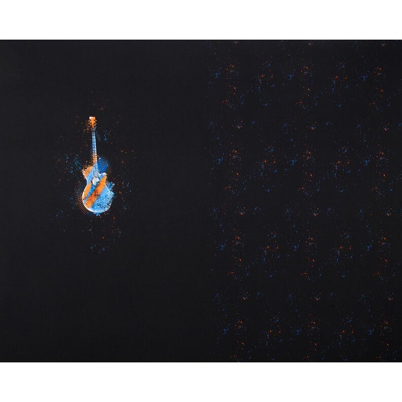 Katoenjersey Panel Gitaar | Glitzerpüppi – zwart/oranje, image number 5