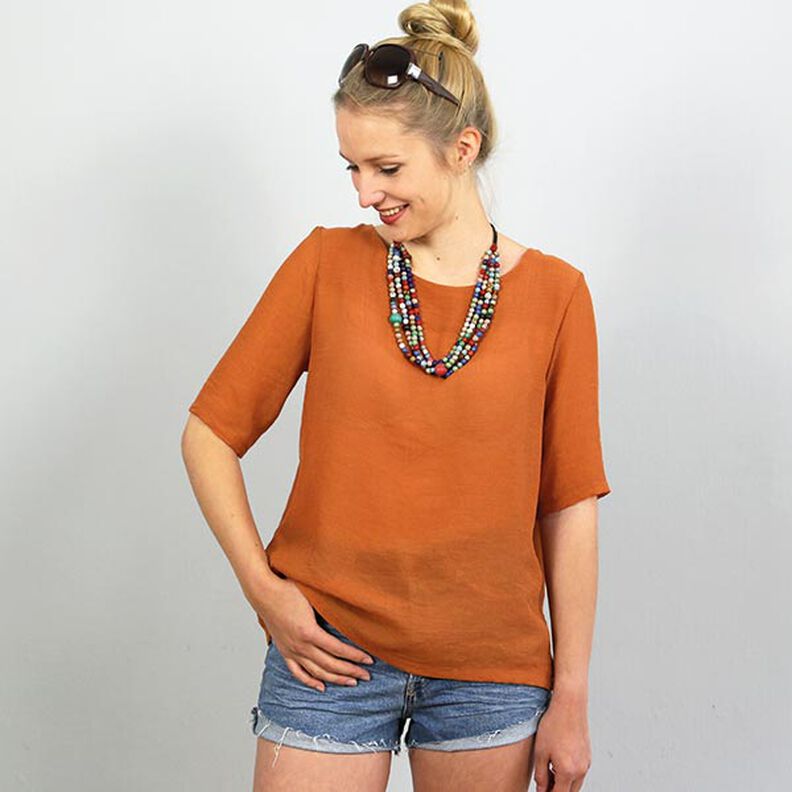 FRAU YOKO - korte tuniek met plooien op de rug, Studio Schnittreif | XS - XXL,  image number 2