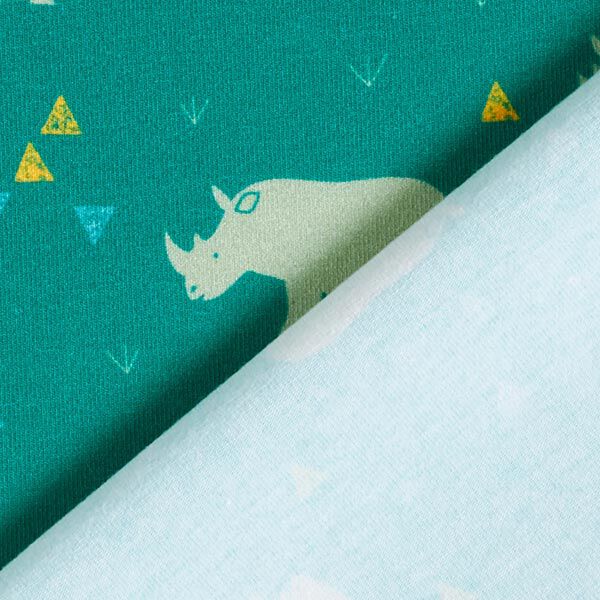 GOTS Katoenjersey Neushoorn | Tula Kids – petroleum, image number 4