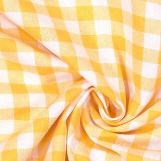 Katoenen stof Vichy - 1 cm – geel, 