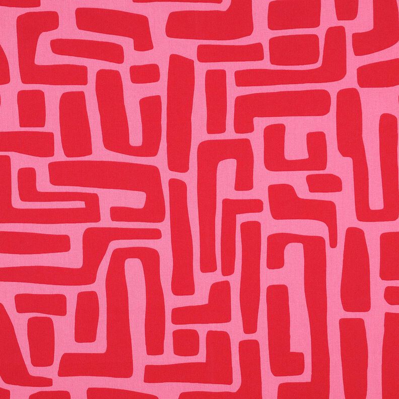 Gecoate katoen abstract – rood/pink,  image number 1