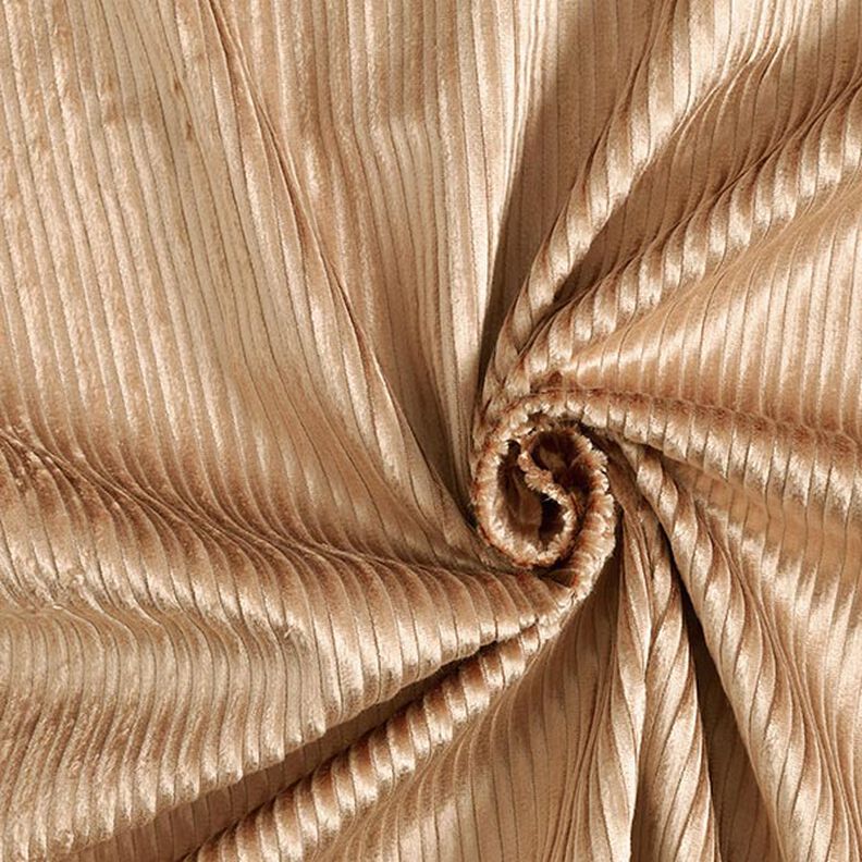 Stretch corduroy katoen-viscosemix effen – beige,  image number 1