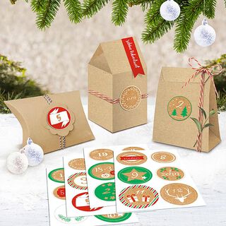 Stickerset adventscijfers [ 24 Stuk ] – kleurenmix, 
