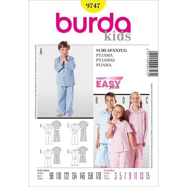 Kinderen - pyjama, Burda 9747,  image number 1