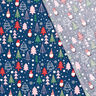 Katoenen stof Popeline Kabouters en dennenbomen – blauw,  thumbnail number 4