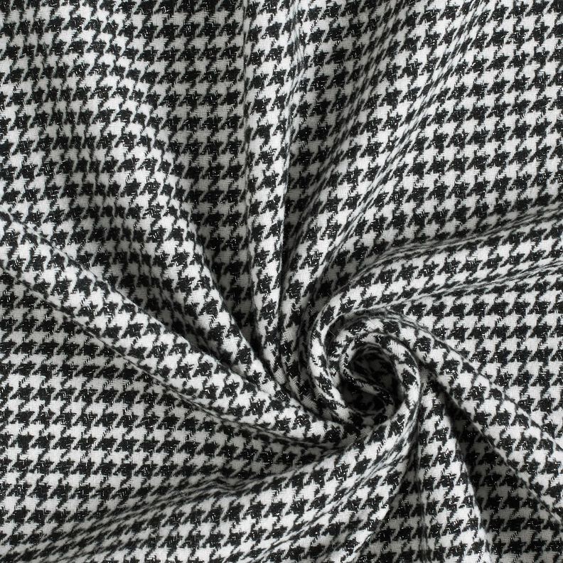 Mantelstof Wolmix Glitter pied-de-poule – zwart/ecru, image number 3