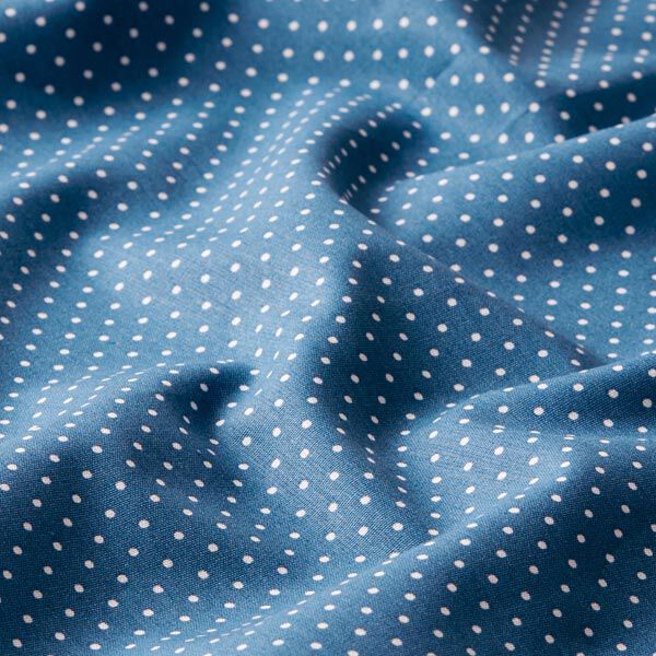 Katoenpopeline Kleine stippen – jeansblauw/wit,  image number 2