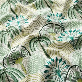 Decostof Katoenkeper abstracte palmventilatoren – salie/ivoor, 